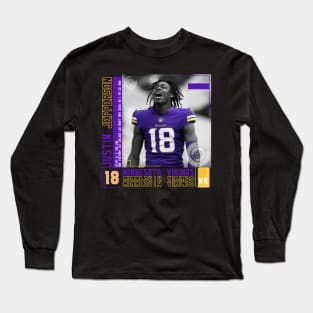 Justin Jefferson Paper Poster Long Sleeve T-Shirt